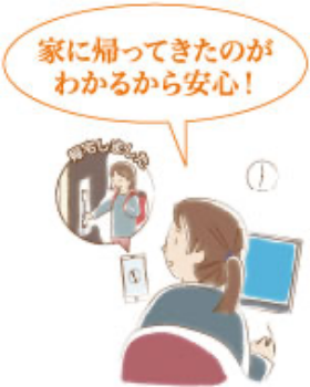 子供の帰宅を知らせてくれるので安心