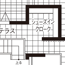 土間から入るシューズクローク